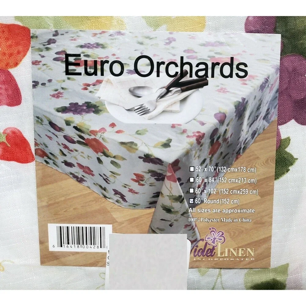 Printed Fabric Tablecloth, 60
